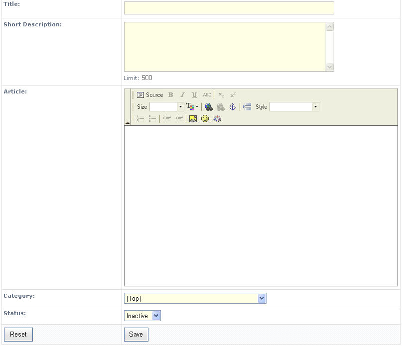 Adding Articles
