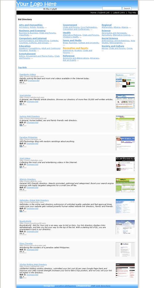 Bid Your Links Template for v2