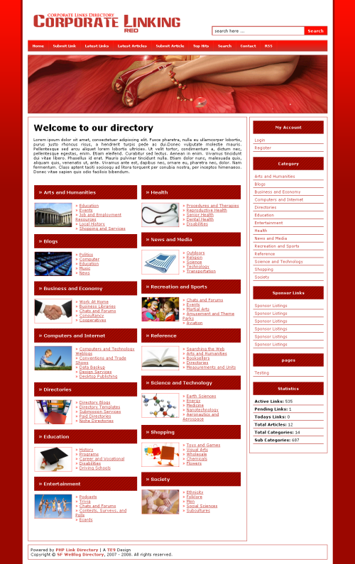 Corporate Linking Red Tempalte
