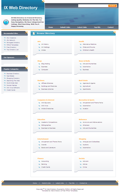 WebDirectory Template