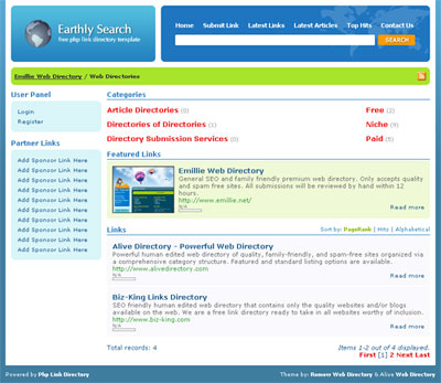Earthly Search Template