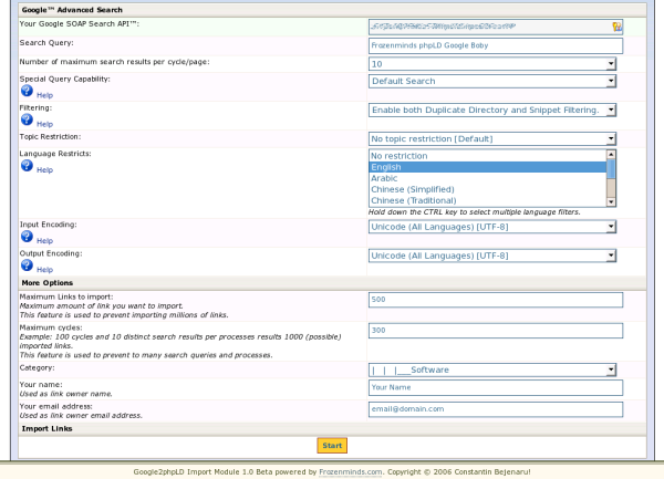 Google2phpLD Search